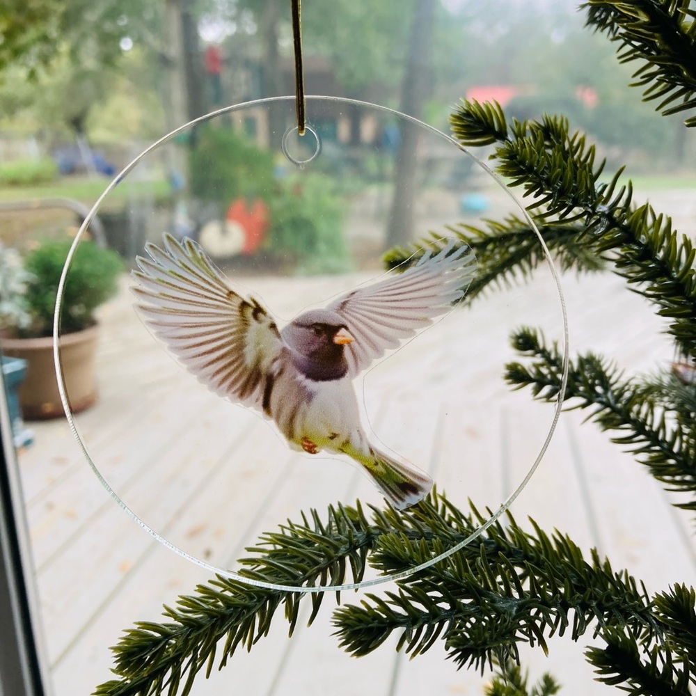 Junco Christmas Ornament double sided